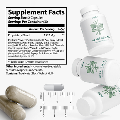 Psyllia® Heart Health™ | Psyllium Husk Capsules for Cholesterol